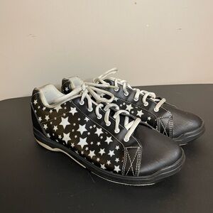 Glow in the dark Stars -Black and White  Blacklight bowling Shoes